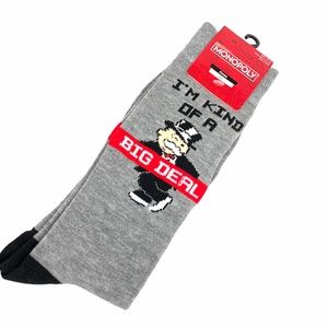 Monopoly I’m Kind of a Big Deal Socks, Gray, Black